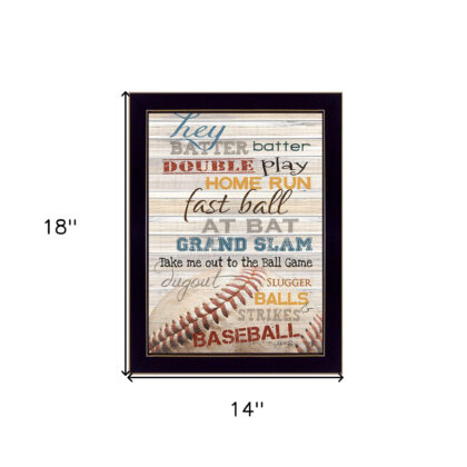 Hey Batter Batter 3 Black Framed Print Wall Art