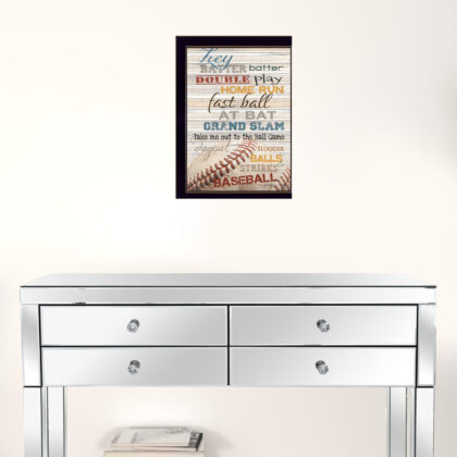 Hey Batter Batter 3 Black Framed Print Wall Art
