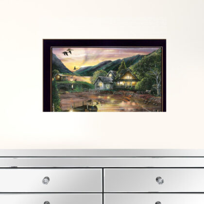 Lakefront Camping II 1 Black Framed Print Wall Art