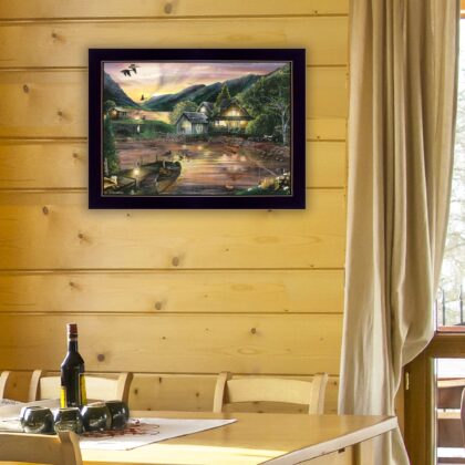 Lakefront Camping II 1 Black Framed Print Wall Art