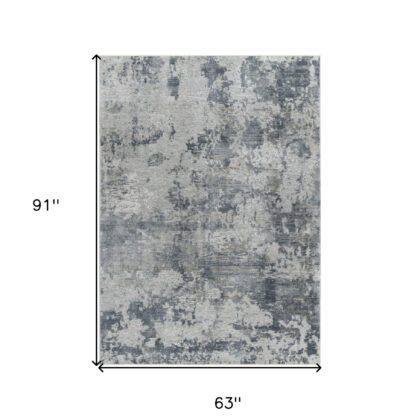 5' X 8' Blue Abstract Power Loom Area Rug