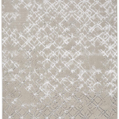 12' X 15' Silver Gray And White Abstract Area Rug