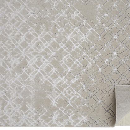12' X 15' Silver Gray And White Abstract Area Rug