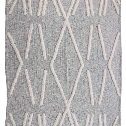 Black and Gray Woven Cotton Geometric Throw Blanket