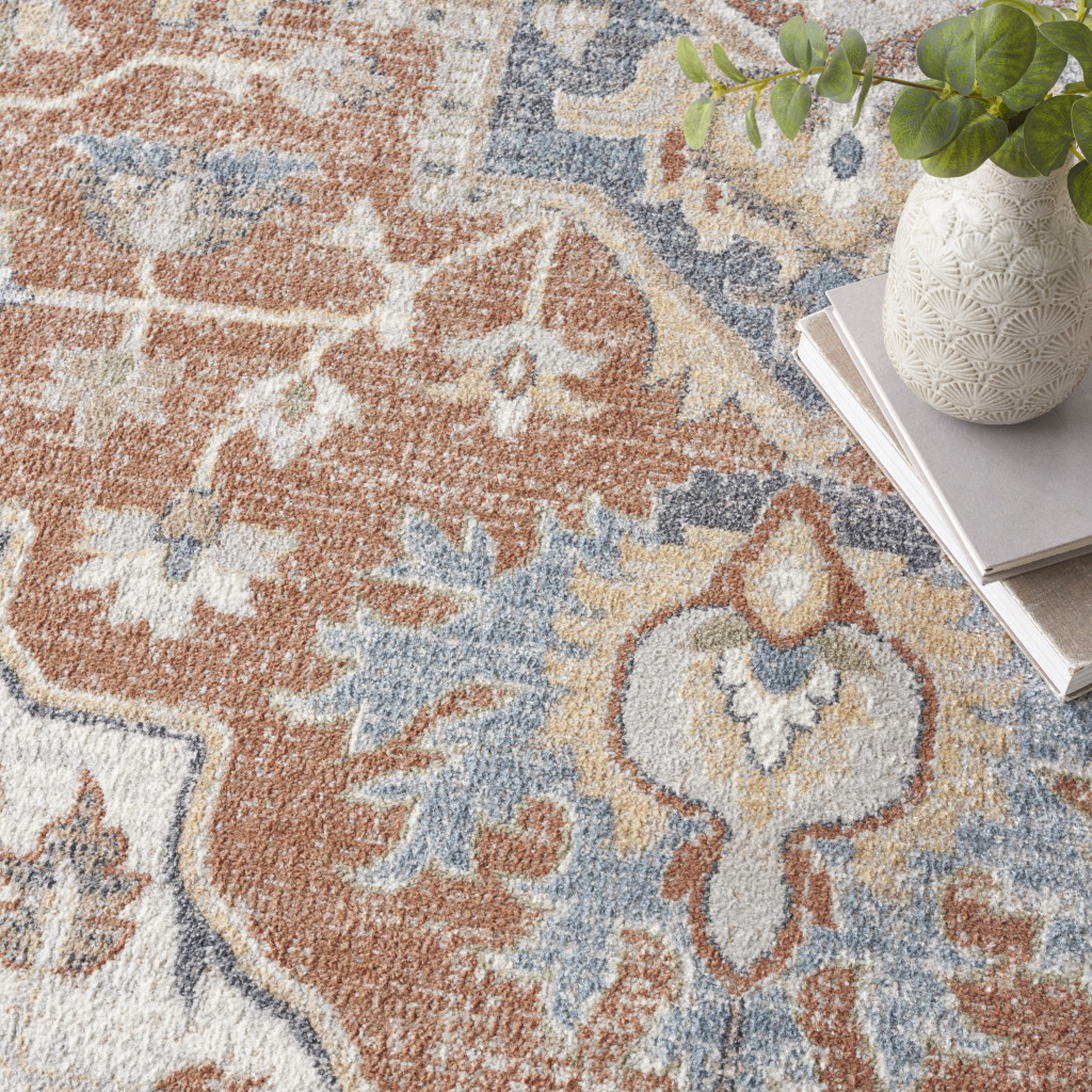 9' X 12' Gold Oriental Power Loom Area Rug