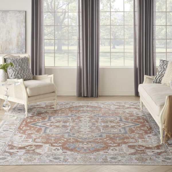 9' X 12' Gold Oriental Power Loom Area Rug