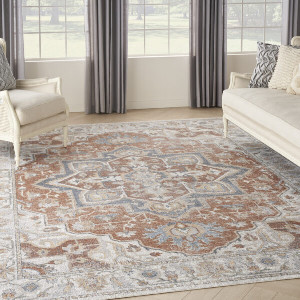 9' X 12' Gold Oriental Power Loom Area Rug