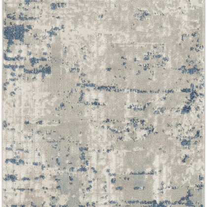 3' X 5' Blue and Gray Abstract Power Loom Area Rug