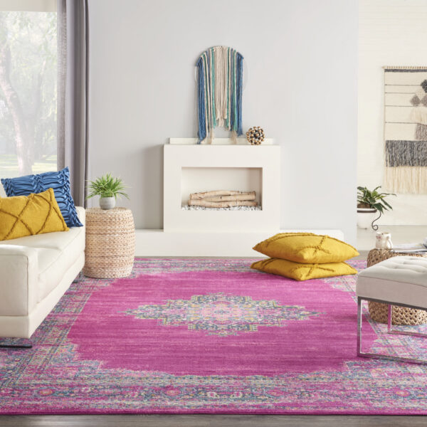 10' x 14' Blue Moroccan Power Loom Distressed Area Rug