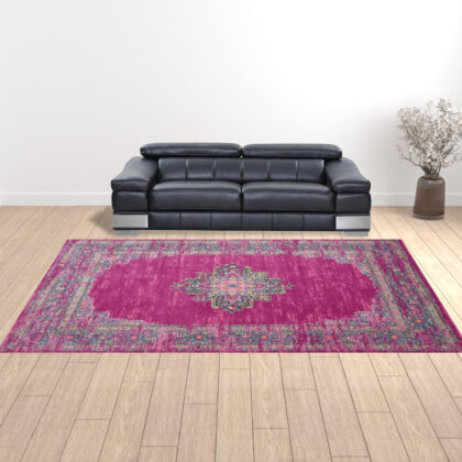 10' x 14' Blue Moroccan Power Loom Distressed Area Rug