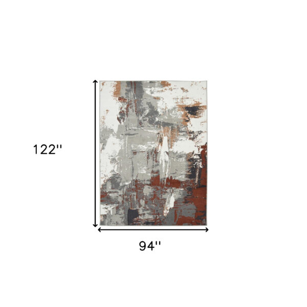 8' x 10' Rust Abstract Power Loom Area Rug