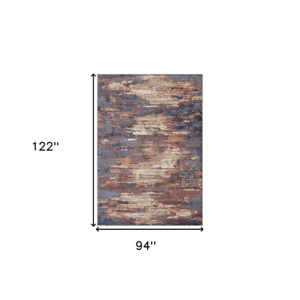 8' x 10' Rust Abstract Power Loom Area Rug