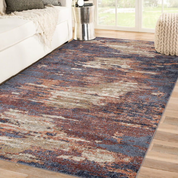 8' x 10' Rust Abstract Power Loom Area Rug