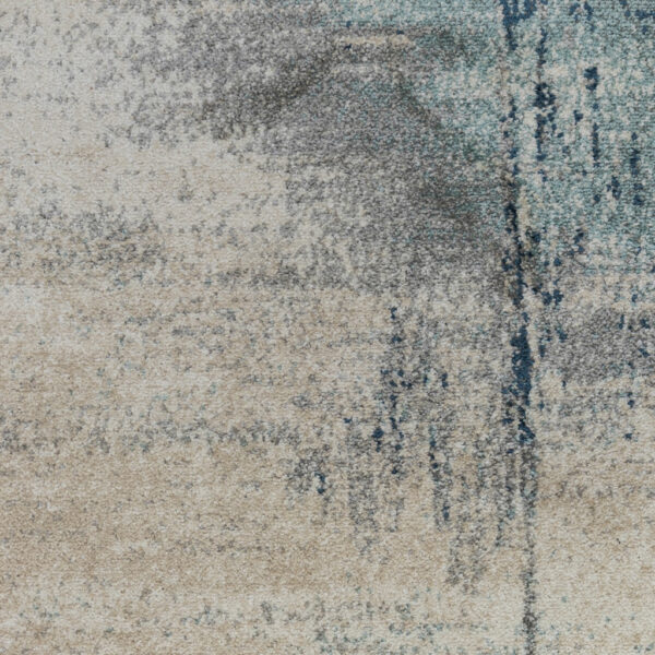 2' x 3' Blue and Gray Abstract Power Loom Area Rug