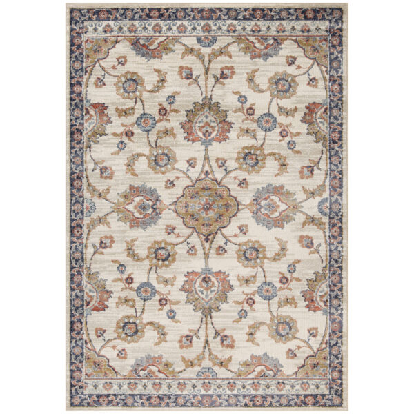 10' Ivory Floral Power Loom Runner Rug