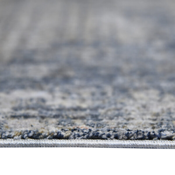 8' Gray and Orange Abstract Power Loom Runner Rug