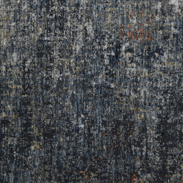 8' Gray and Orange Abstract Power Loom Runner Rug
