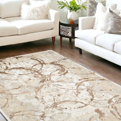9' x 12' Bronze Abstract Area Rug