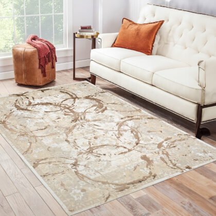 9' x 12' Bronze Abstract Area Rug