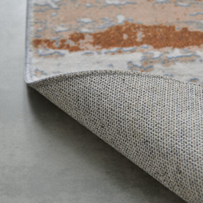 6' x 9' Gray and Brown Abstract Printed Washable Non Skid Area Rug