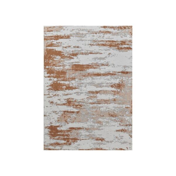 6' x 9' Gray and Brown Abstract Printed Washable Non Skid Area Rug