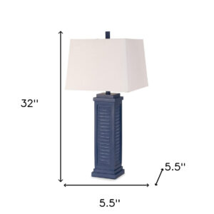 Set of Two 32" Blue Table Lamp With White Shade