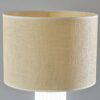 29" White Ceramic Cylinder Table Lamp With Beige Drum Shade