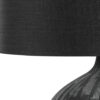 23" Black Ceramic Round Table Lamp With Black Drum Shade