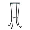 29" Black And Clear Glass Round End Table