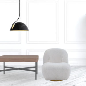 32" White Sherpa Solid Color Swivel Slipper Chair