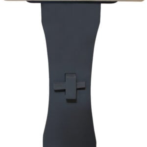 70" Ivory and Black Genuine Marble Trestle Console Table