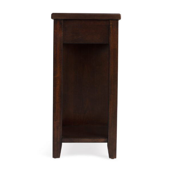 24" Dark Brown Manufactured Wood Rectangular End Table With Four Drawers And Shelf