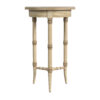24" Beige Distressed Wood Round End Table