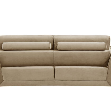 Two Piece Indoor Beige Velvet Five Person Seating Set