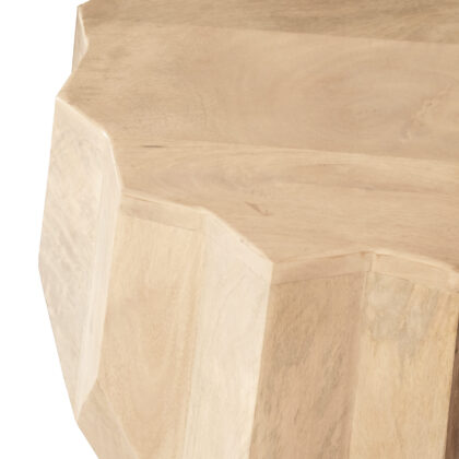 23" White Solid Wood Round End Table