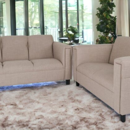 Two Piece Deep Taupe Five Person Seating Set