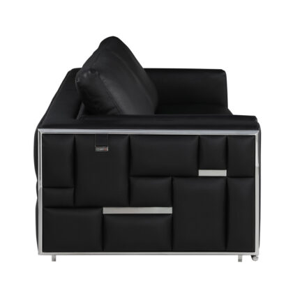 Black Top Grain Leather Five Person Seating Set