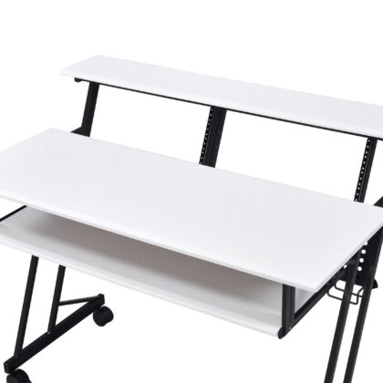 47" White and Black Computer Desk