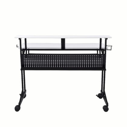 47" White and Black Computer Desk