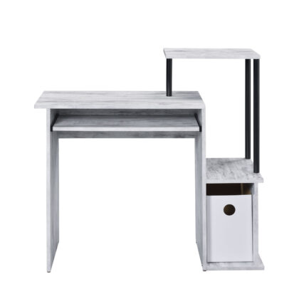 37" Antiqued White Computer Desk