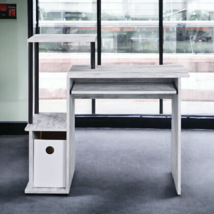 37" Antiqued White Computer Desk