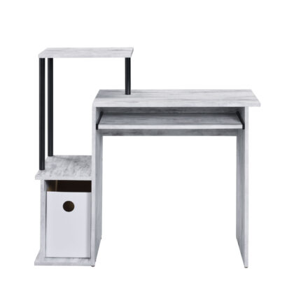 37" Antiqued White Computer Desk