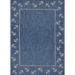 2' X 3' Blue And Gray Indoor Outdoor Area Rug