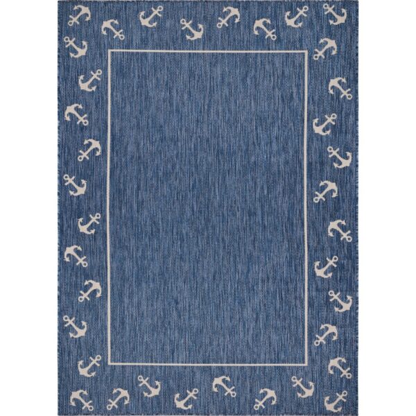 2' X 3' Blue And Gray Indoor Outdoor Area Rug