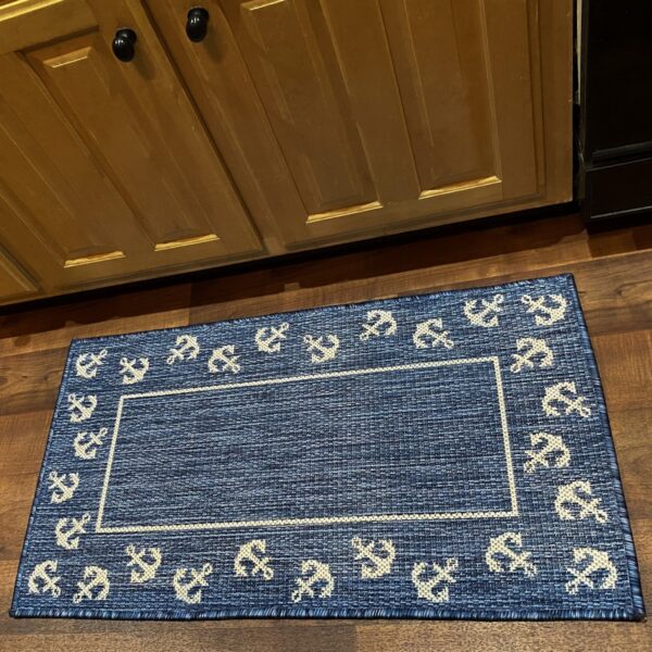 2' X 3' Blue And Gray Indoor Outdoor Area Rug