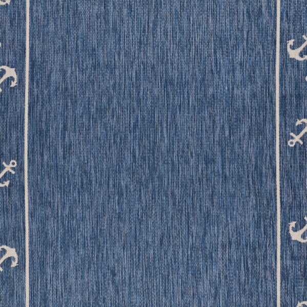 2' X 3' Blue And Gray Indoor Outdoor Area Rug
