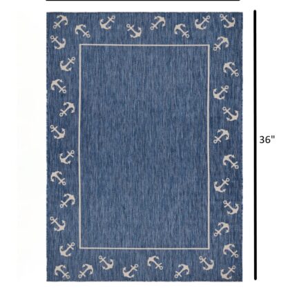 2' X 3' Blue And Gray Indoor Outdoor Area Rug