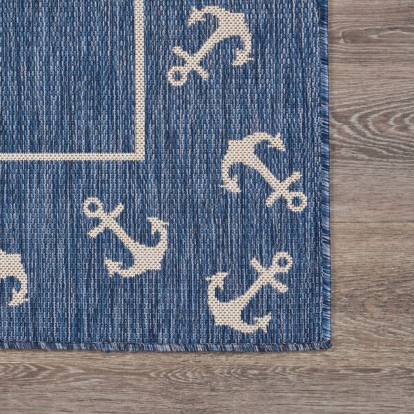 2' X 3' Blue And Gray Indoor Outdoor Area Rug