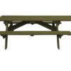 94" Green Solid Wood Outdoor Picnic Table