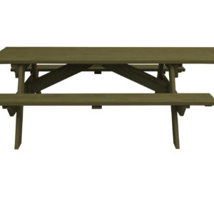 94" Green Solid Wood Outdoor Picnic Table